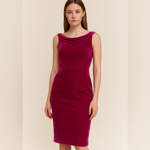 Boden Dresses & Skirts - Boden Velvet Martha Midi Dress English Berry Magenta women’s‎ size 4